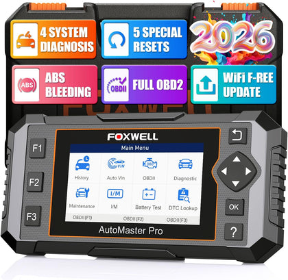 2026 FOXWELL NT614 Elite OBD2 Scanner, 4 Systems, 5 Resets Code Reader | Upgrade of NT604, ABS