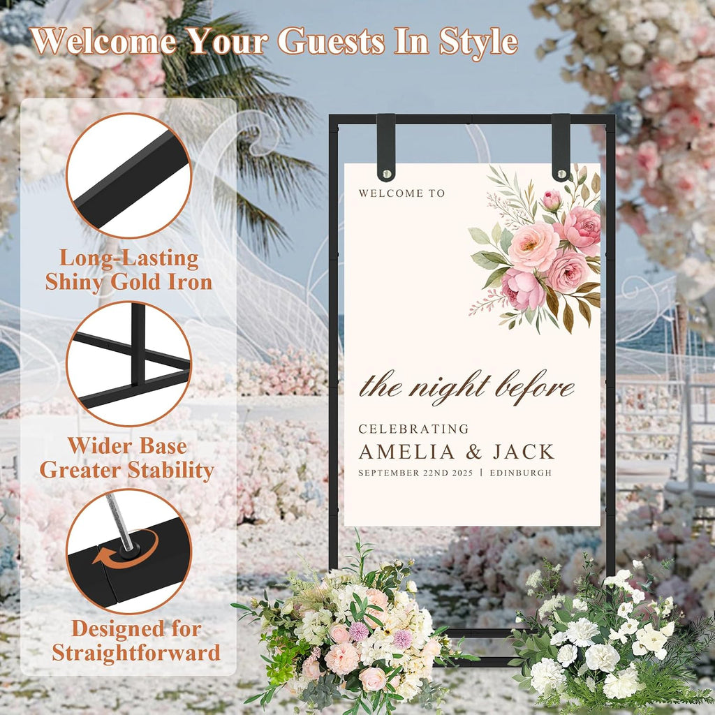 Wedding Sign Holder for Welcome Signs and Seating Charts,Black
