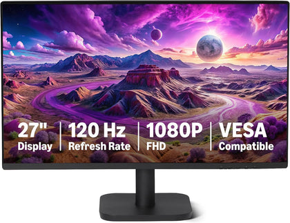 27-inch Computer Monitor, 120 Hz, 1080P, IPS, HDMI, DisplayPort, VESA Compatible for Office, Home