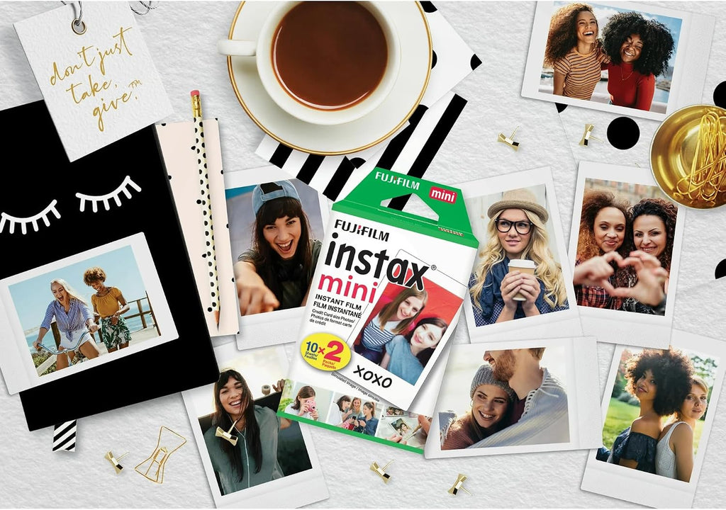 Mini Instant Film (White) for Mini 8,9,11,12,50s, 25, 7s, 90, 300 Cameras, Instax Mini Link's W/Microfiber Cloth by
