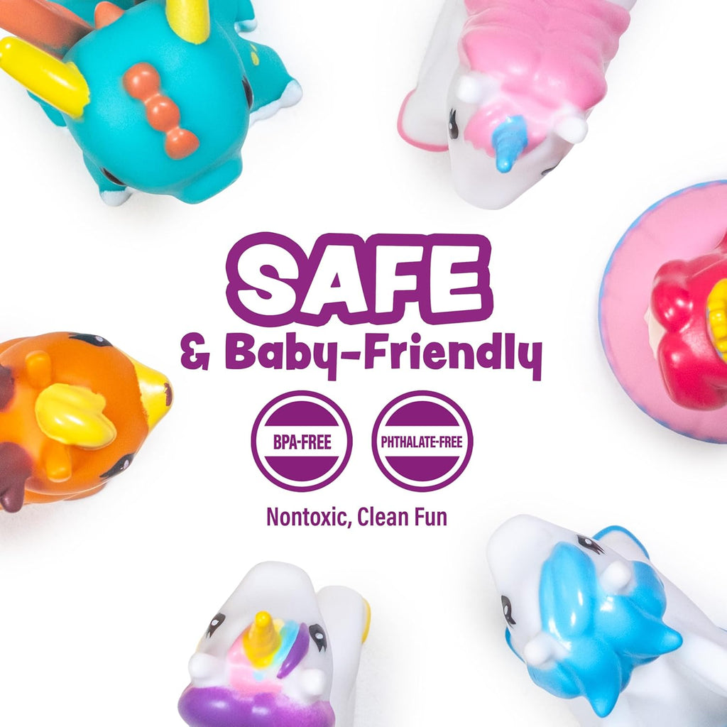 Fantasy Watertight Bath Toys, 6 Pack | Sealed, No Hole Bath Toys Design Keeps Moisture Out | Soft, Squeezable & Float
