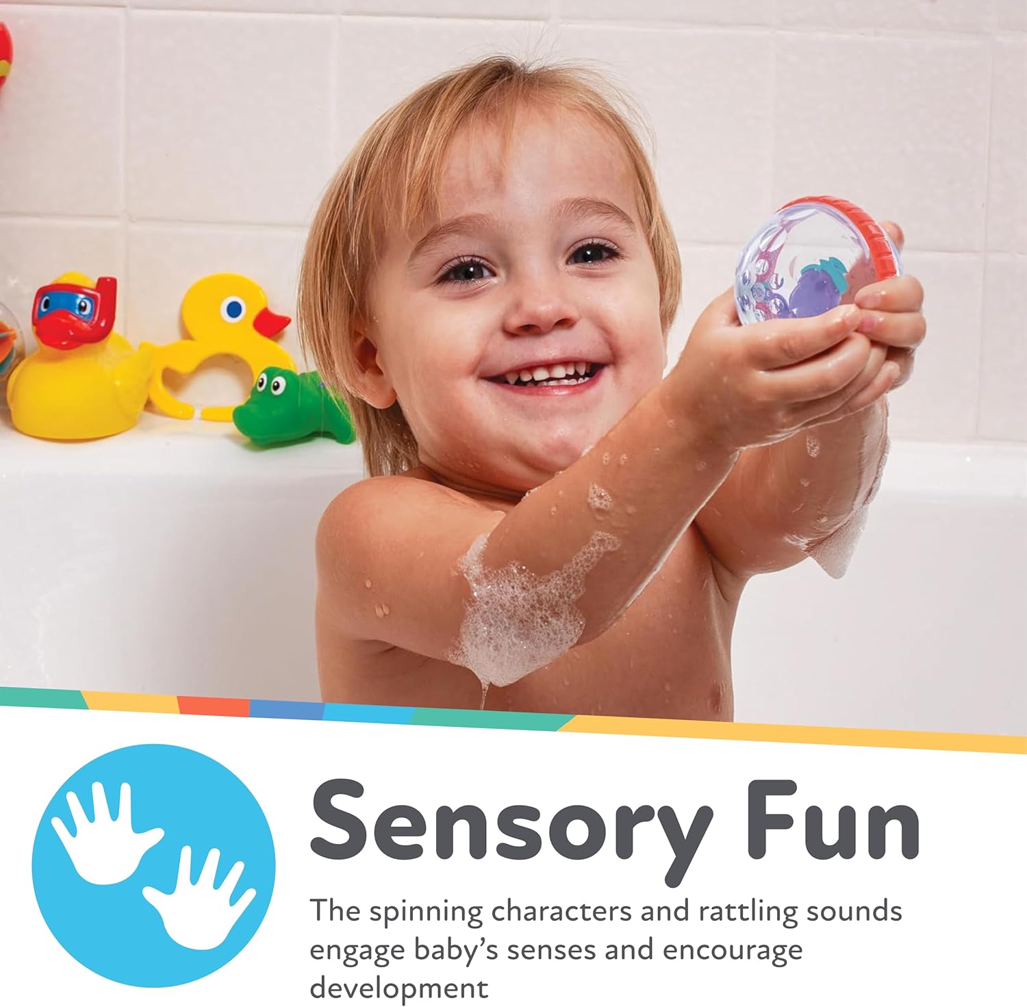 Bubbly Buds Interactive Bath Set - (4-Pack) Baby Bath Toys - 6+ Months
