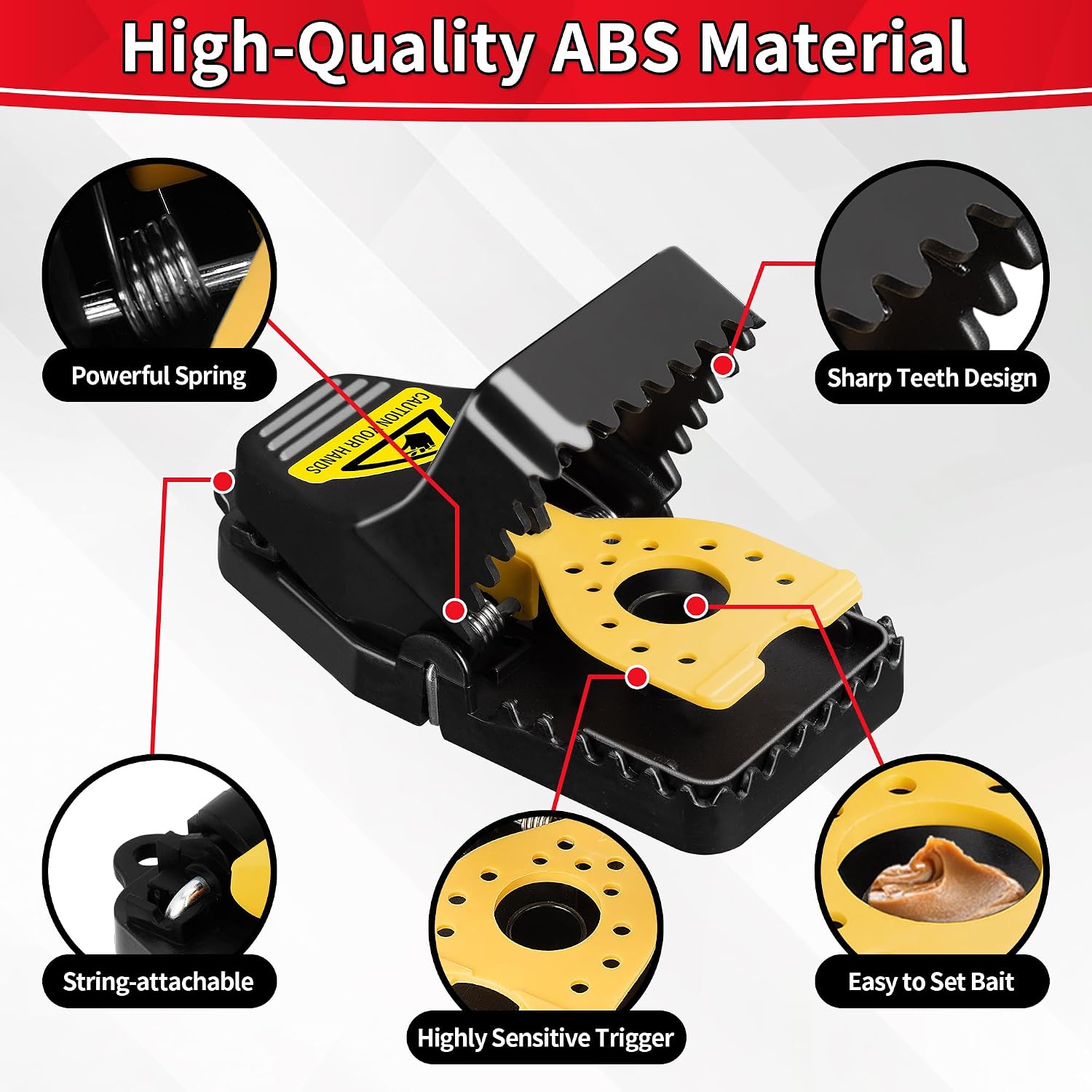 Mouse Traps, 12 Pack Snap Rat Traps, Quick-Set Reusable Sanitary Mice Traps, Rodent Traps Mice Catchers Indoor