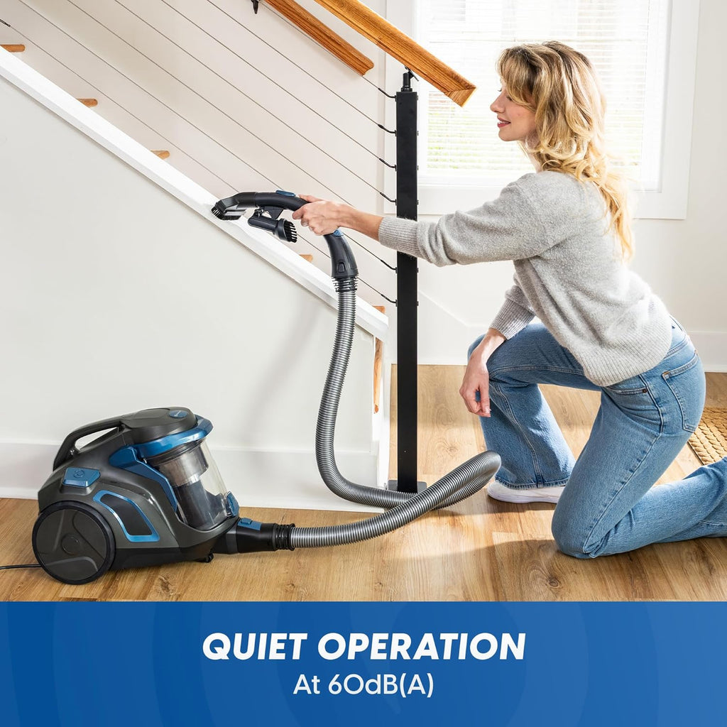 Ultra Silent Bagless Canister Vacuum CC0501 | 60dB Quiet Powerful Suction, Carpet and Hard Floor Scrubber, HEPA