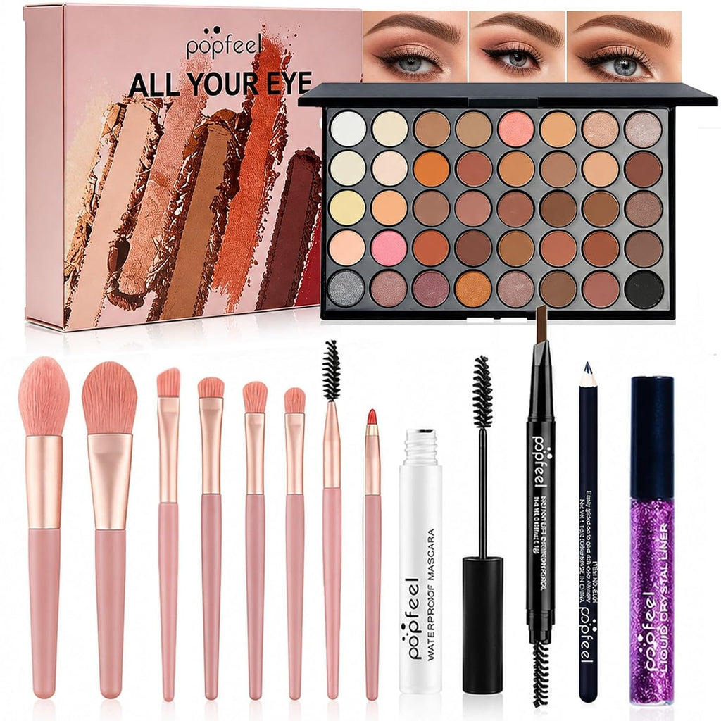 40-Color Eyeshadow Palette Eye Makeup Set(Pink) | 40 Color Shade Palette All-in-One Kit Begineer Friendly Full Eye
