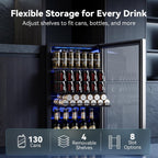 130 Can Beverage Refrigerator, 3.2 Cu.Ft Mini Fridge Beverage Cooler