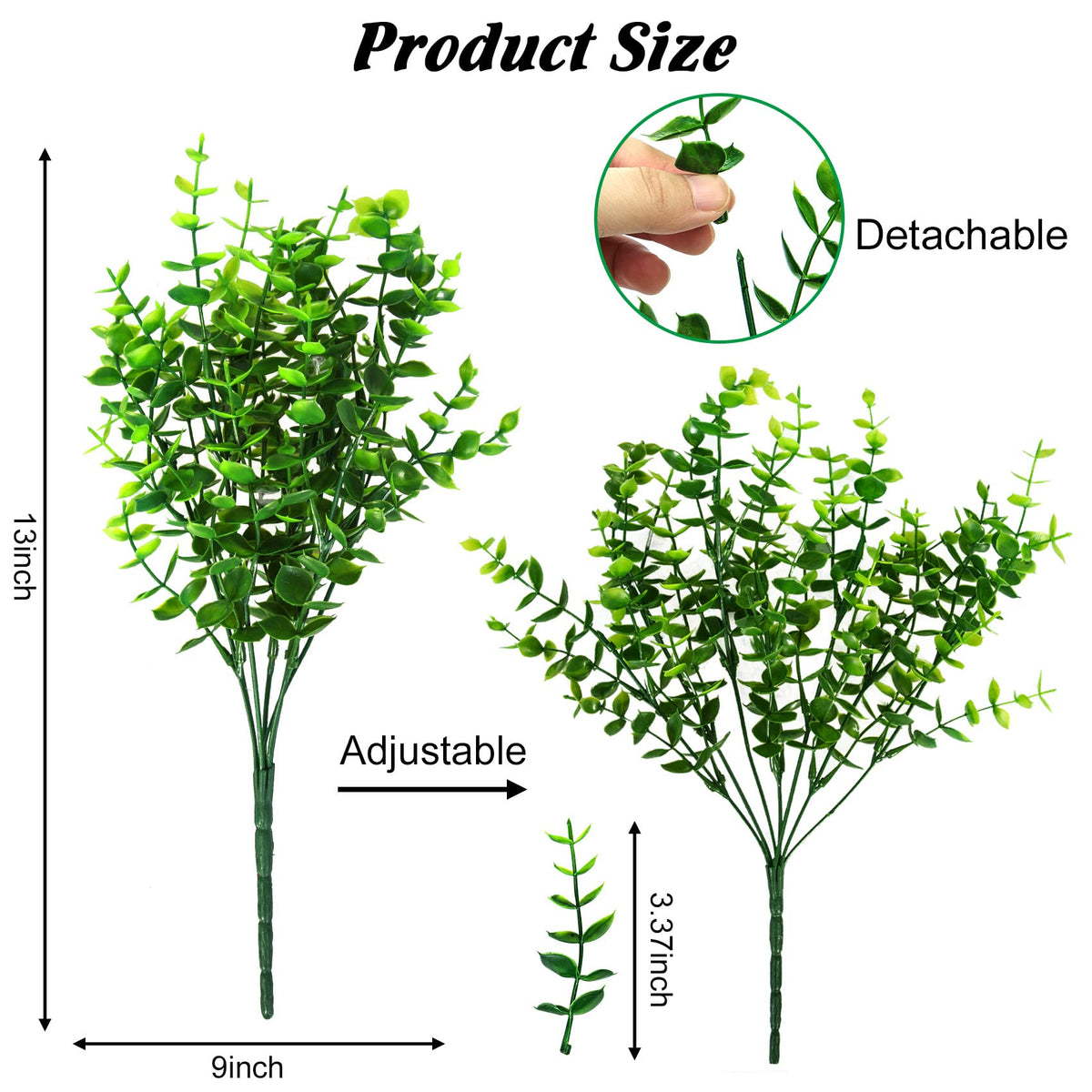 24 Bundles Artificial Greenery Stems Fake Plants Outdoor Decor