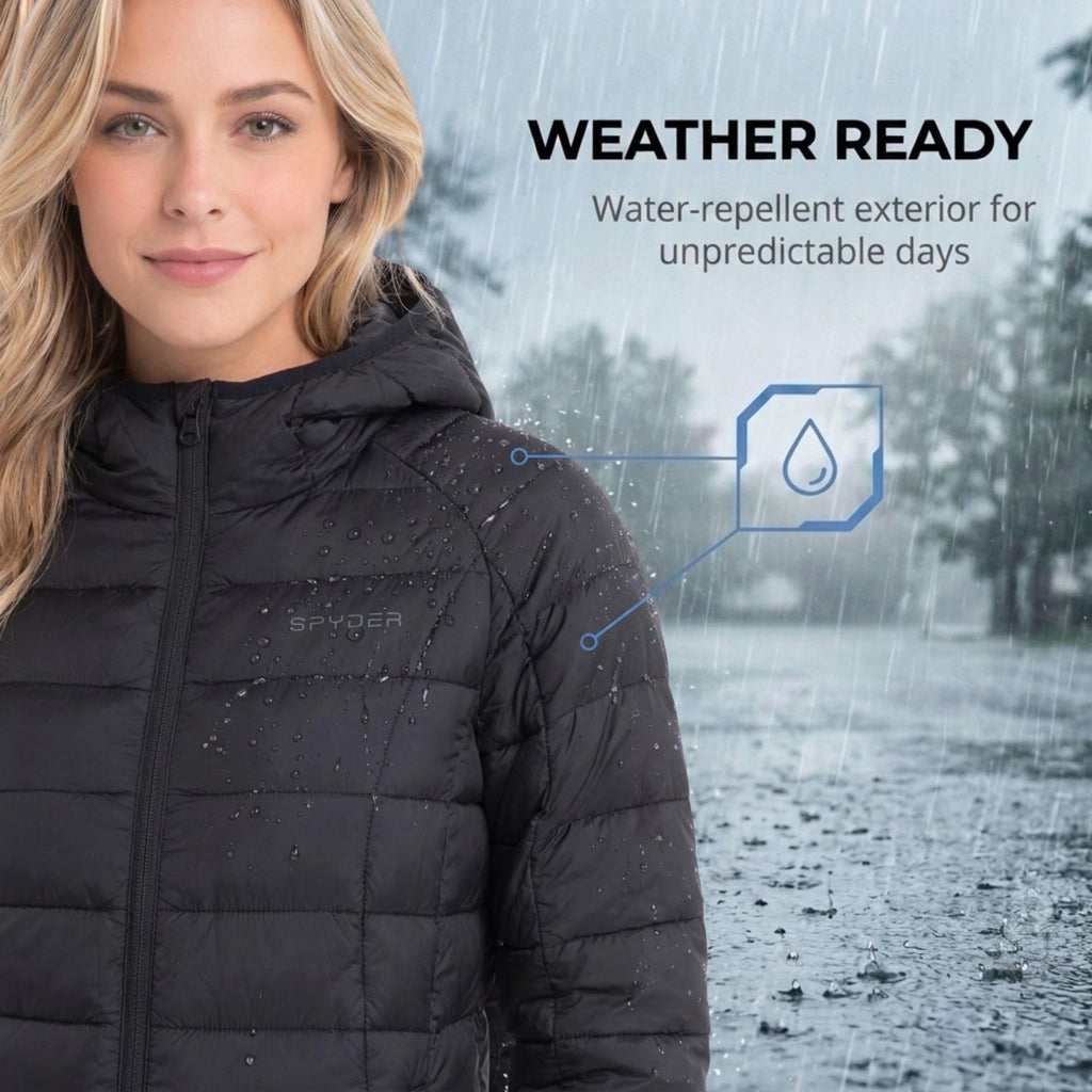 Packable Puffer Jacket Womens with Hood, Quilted Winter Puffer Coats