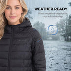 Packable Puffer Jacket Womens with Hood, Quilted Winter Puffer Coats