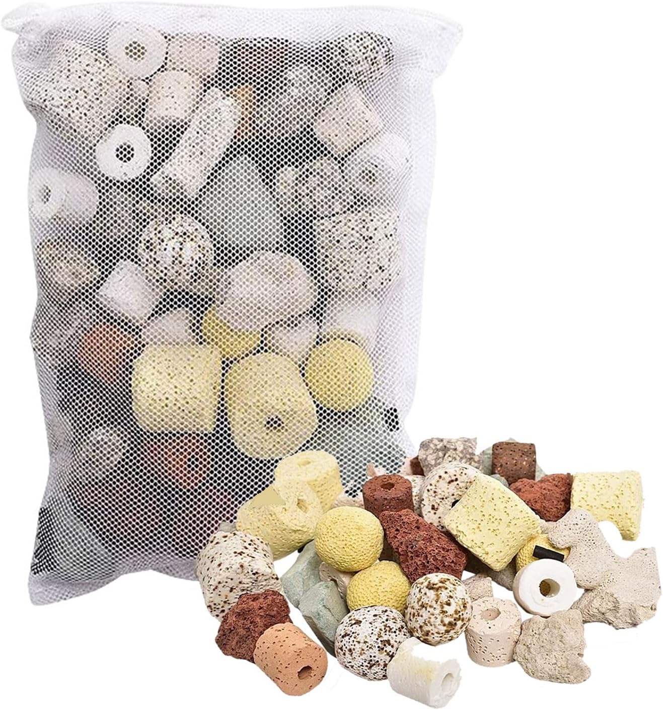 Bio Aquarium Filter Media, 12 in 1 Fish Tank Filter Material, Ceramic Rings Activated Carbon Bio Balls Freshwater