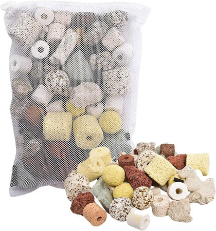 Bio Aquarium Filter Media, 12 in 1 Fish Tank Filter Material, Ceramic Rings Activated Carbon Bio Balls Freshwater