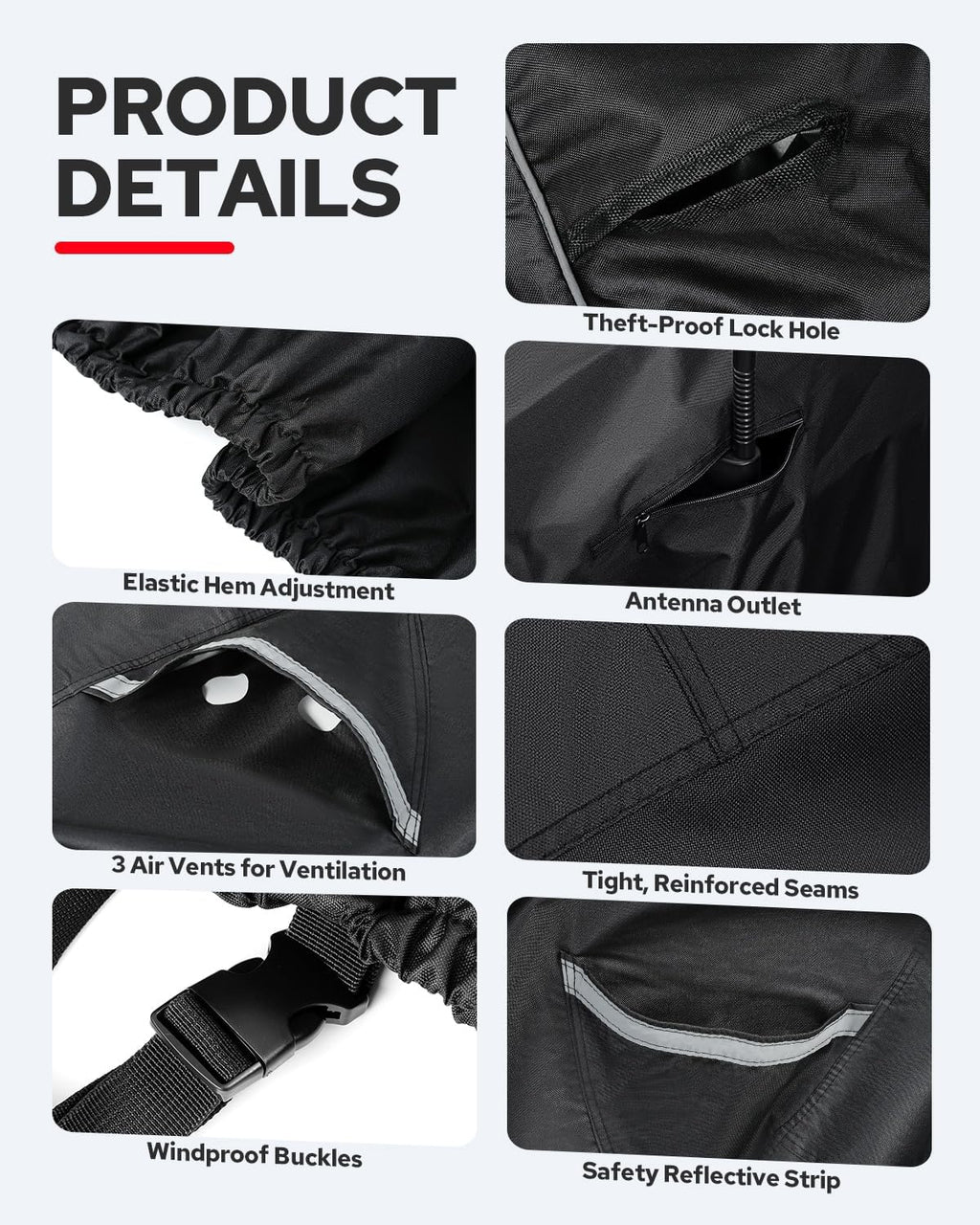 Motorcycle Cover with Side Top Box Compatible with Harley Davidson Touring Ultra Limited Street Glide Road Glide