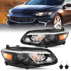 Halogen Headlight Assembly W/Bulbs for 2016 2017 2018 Chevy Malibu