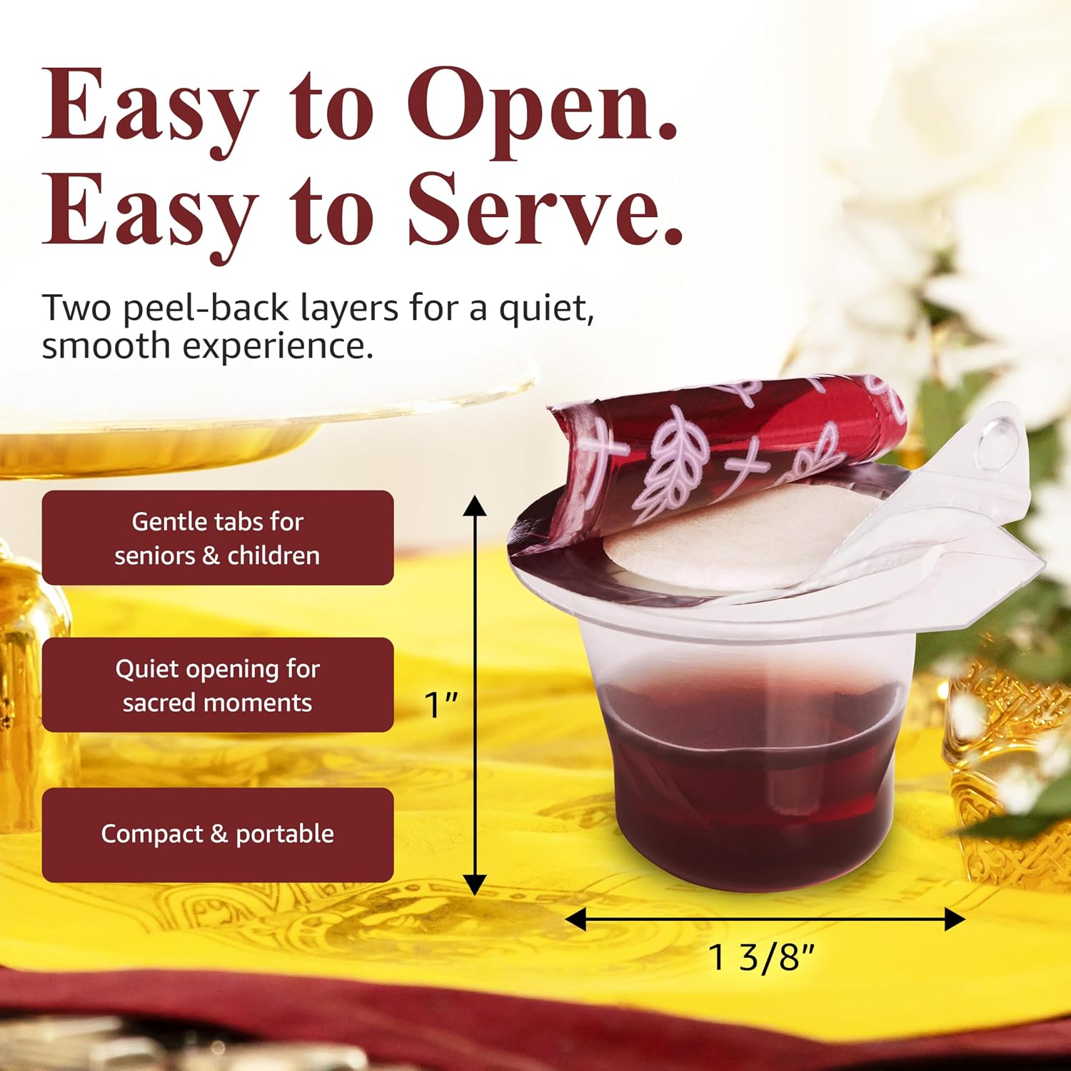 Prefilled Communion Cup and Wafer Set - Box of 100 Bread and Grape Juice
