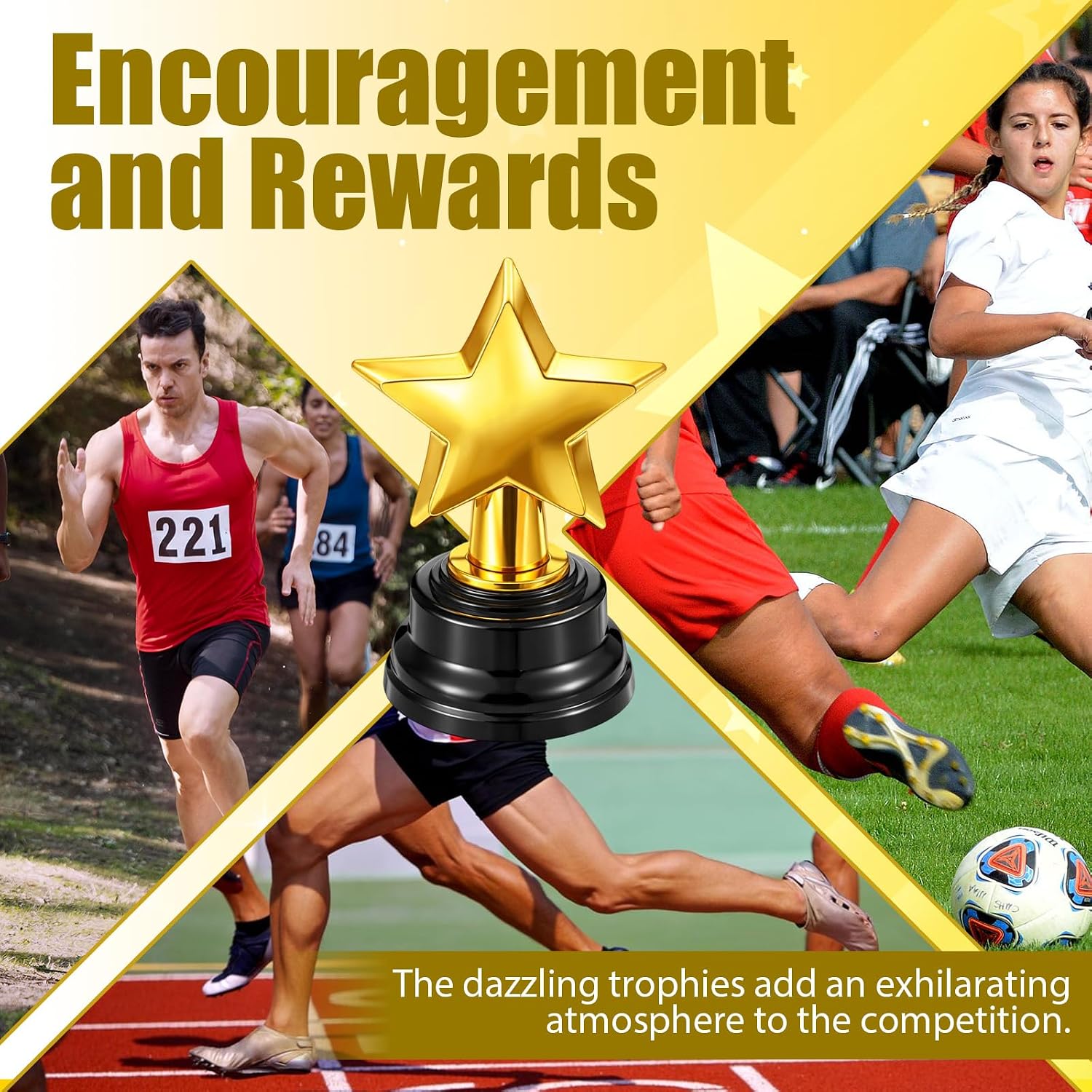 Star Trophy, Gold Mini Award Cup Plastic Tiny Small Trophy Cups for Sports Tournaments and Parties Winning Prizes