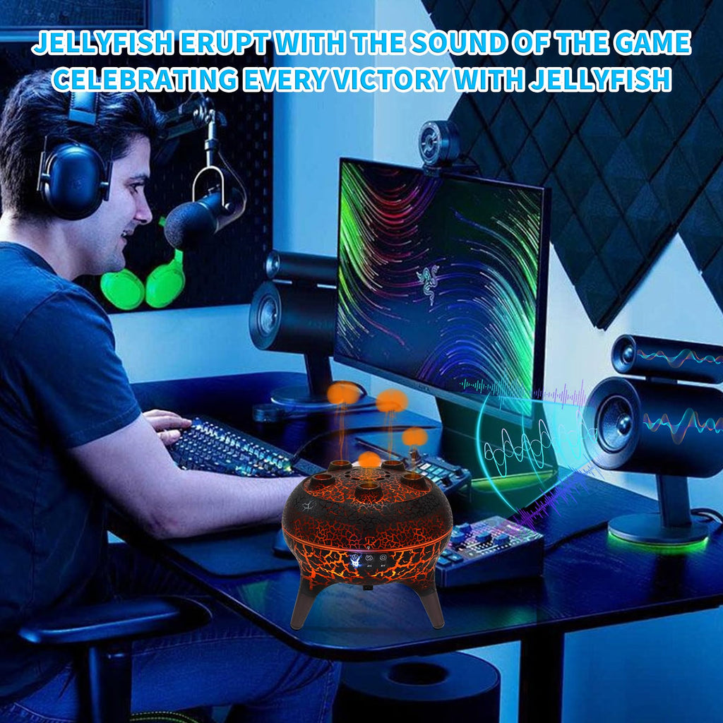 Jellyfish Essential Oil Diffuser Sound-Activated Spray Dancing Jellyfish,250ml Aroma Air Diffuser, 3 Mist Modes & 7