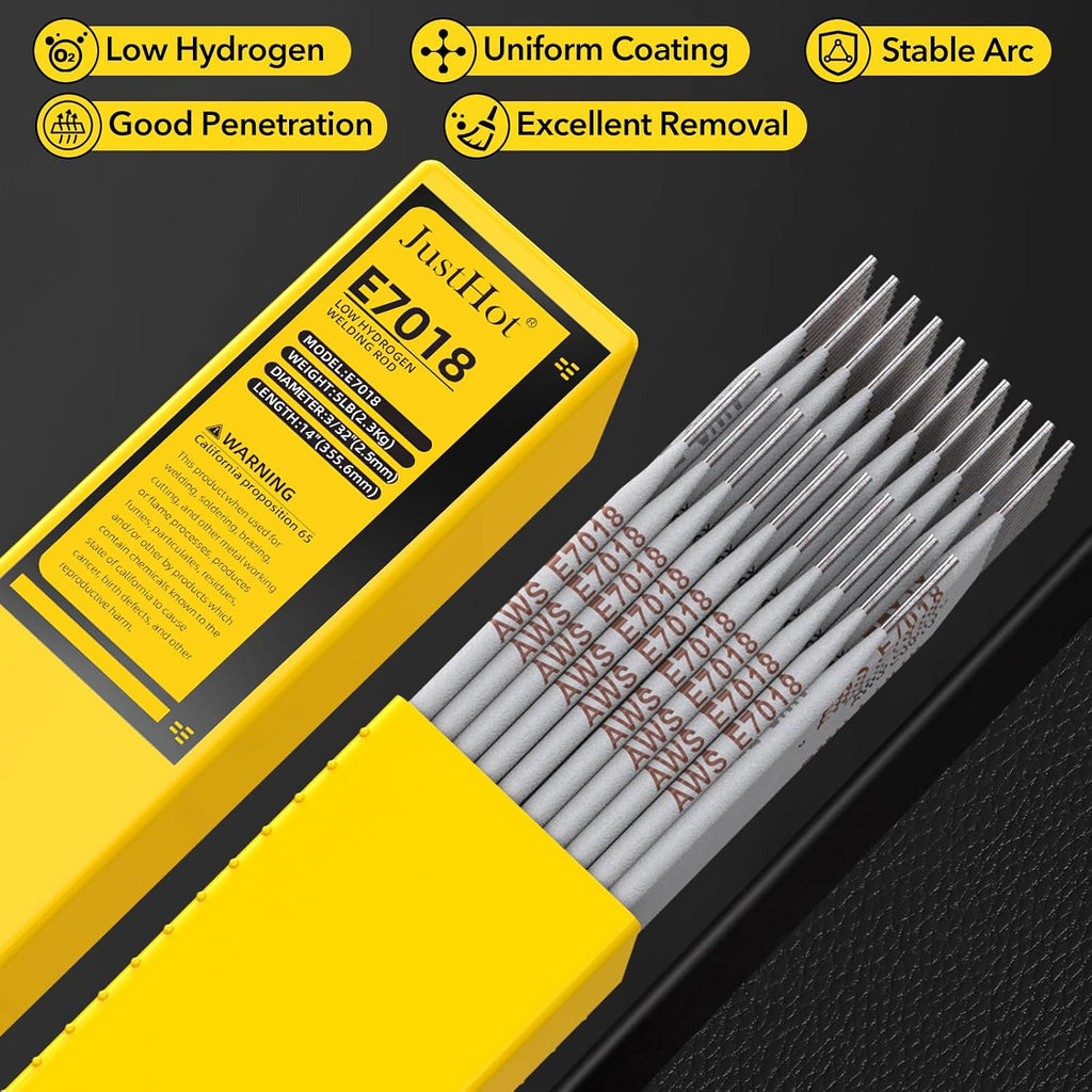 Welding Rods E7018 3/32" 5LB Low Hydrogen Carbon Steel Electrodes | ARC Welding Equipment Stick Rods, Stable Arc, Low
