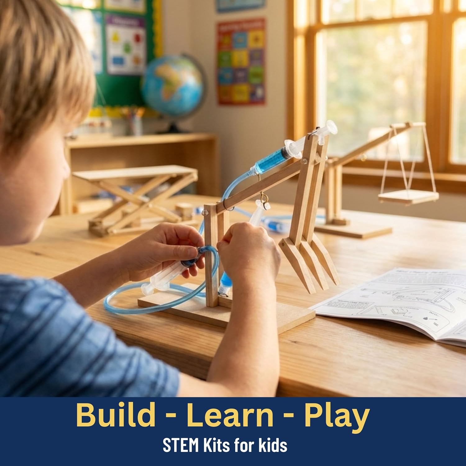 STEM Kit- Hydraulics 4-in-1– Build 4 Hydraulic Machines | Engineering Model Kit for Kids 8+ | Educational Science Toy