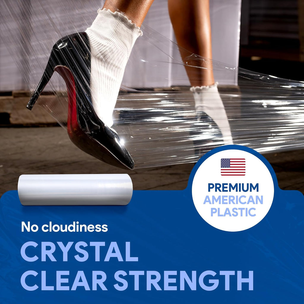 18" Plastic Stretch Film Wrap 1200 feet 500% Stretch Ability