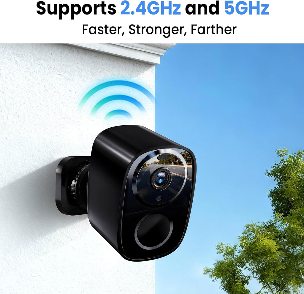 2026 Enhanced 2K UHD Security Cameras Wireless Outdoor – Free Cloud & SD Storage, Dual-Band WiFi 2.4G/5G, Full-Color