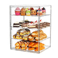 Acrylic Pastry Display Case 4 Tier Bread Box for Kitchen Countertop