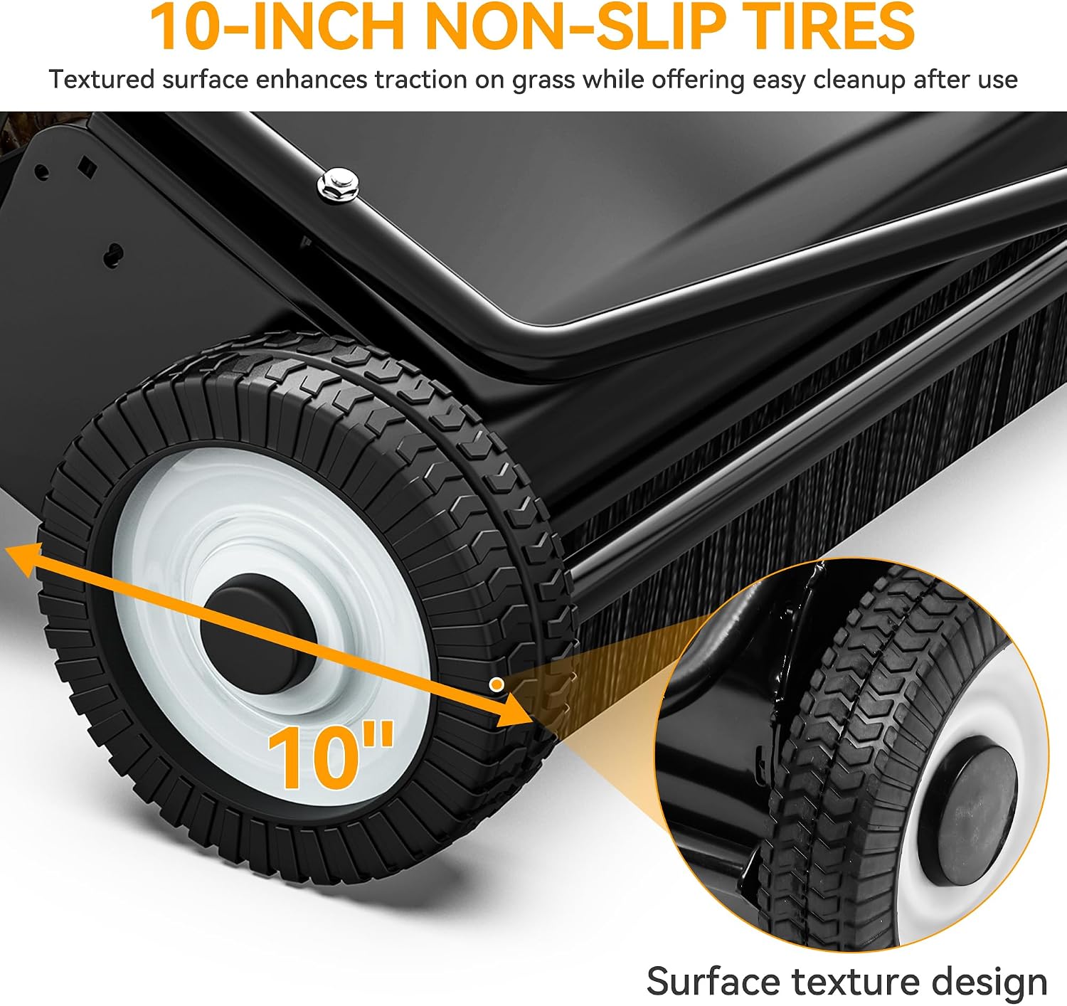 50in Tow-Behind Lawn Sweeper Leaf Grass Collector 25 Cu.ft.