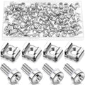 Dunzy 100 Sets M6 x 20mm Rack Mount Cage Nuts Screws Washers Server Cabinet