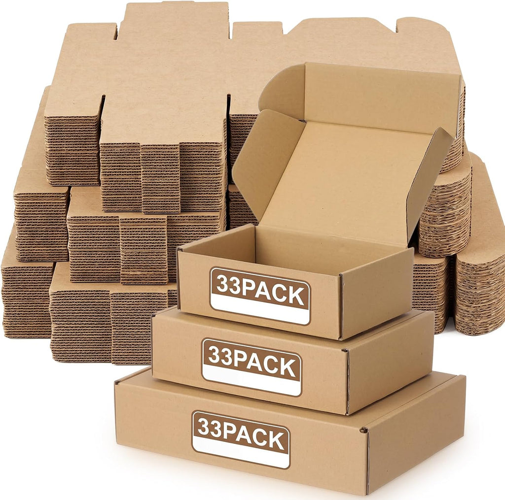 100 Pcs Small Shipping Boxes Assorted Sizes, 9x6x3", 7x5x2", 6x4x2"