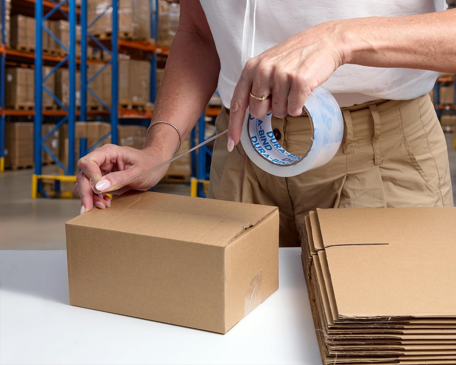 Durabind Heavy Duty Packing Tape 6 Pack. Rolls are 60 Yards x 2in. Tough Clear Tape for Shipping, Packing, Moving