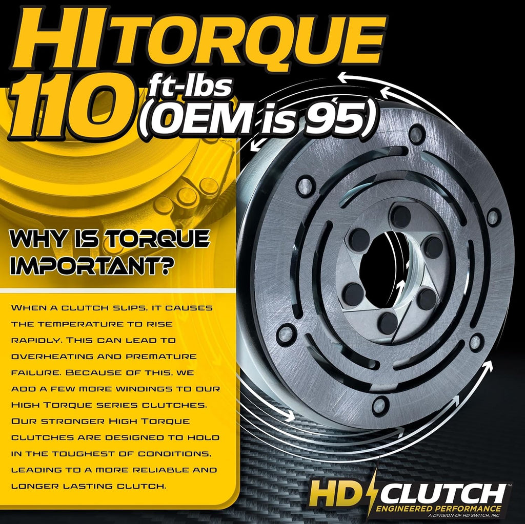 HiTorque 110ftlb (OEM 95) BIGBearing Billet Pulley Electric PTO Clutch 587241601 53594500 GT1A-EH07 GT1.5A-EH07