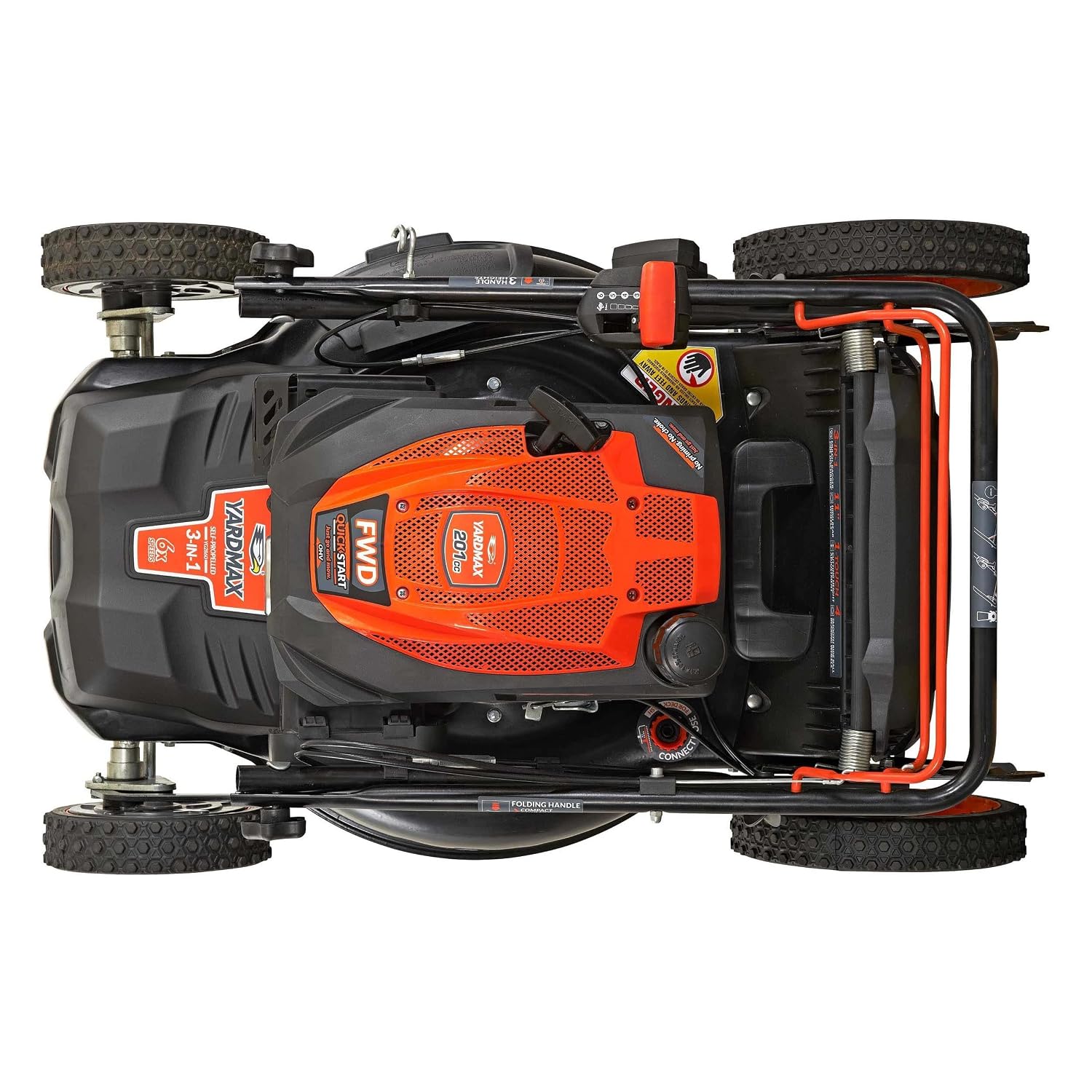 22 in. 201cc Select PACE 6 Speed CVT High Wheel FWD 3-in-1 Gas Walk Behind Self Propelled Lawn Mower, Black (YG2860)