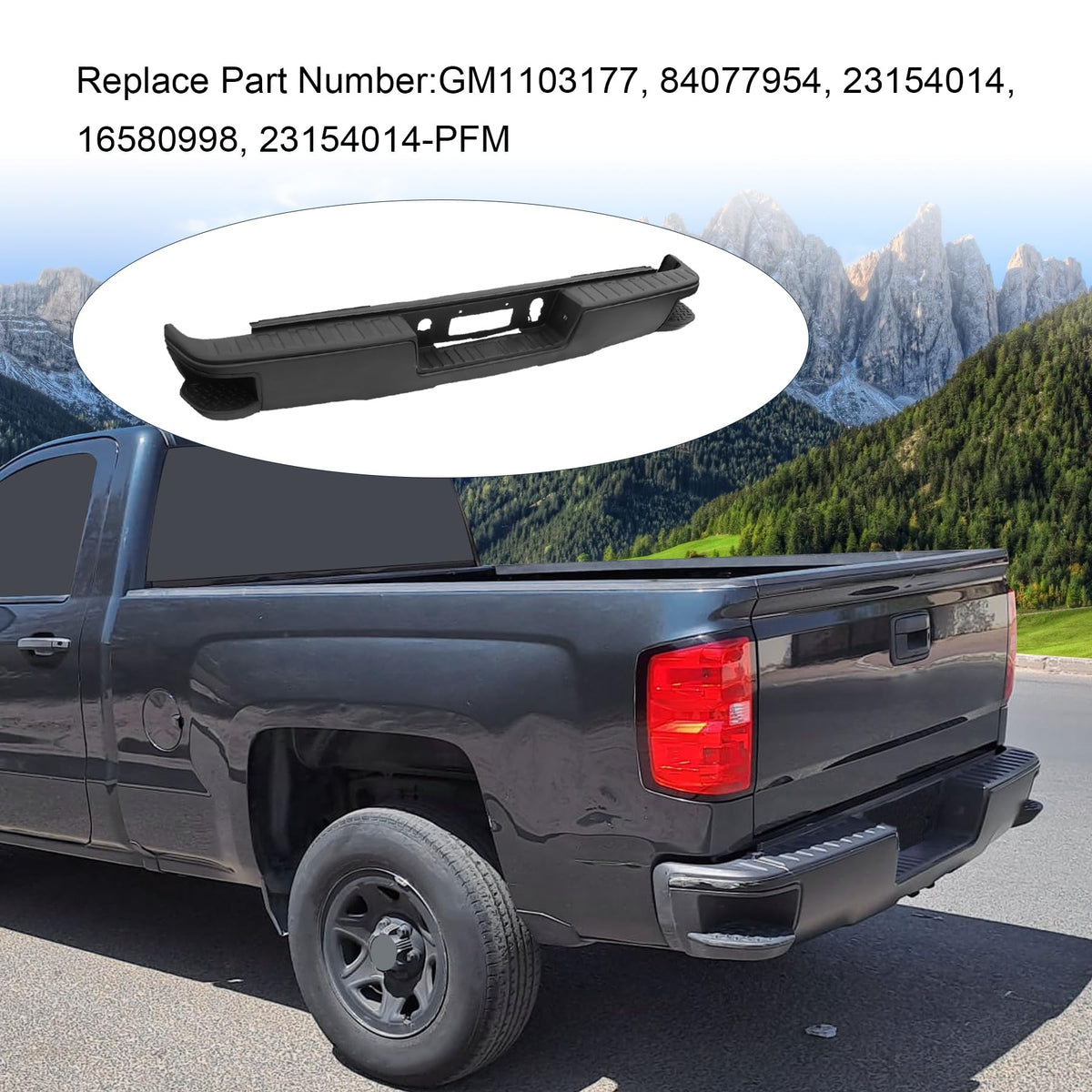 Rear Step Bumper Assembly Replacement For Chevy Silverado 1500 2014-2018