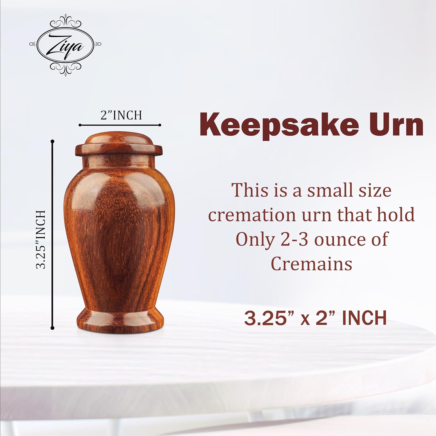 Wooden Cremation Small Urns for Human Ashes Keepsake Adult Male Female - Mini Urn for Ashes for Women Men Child