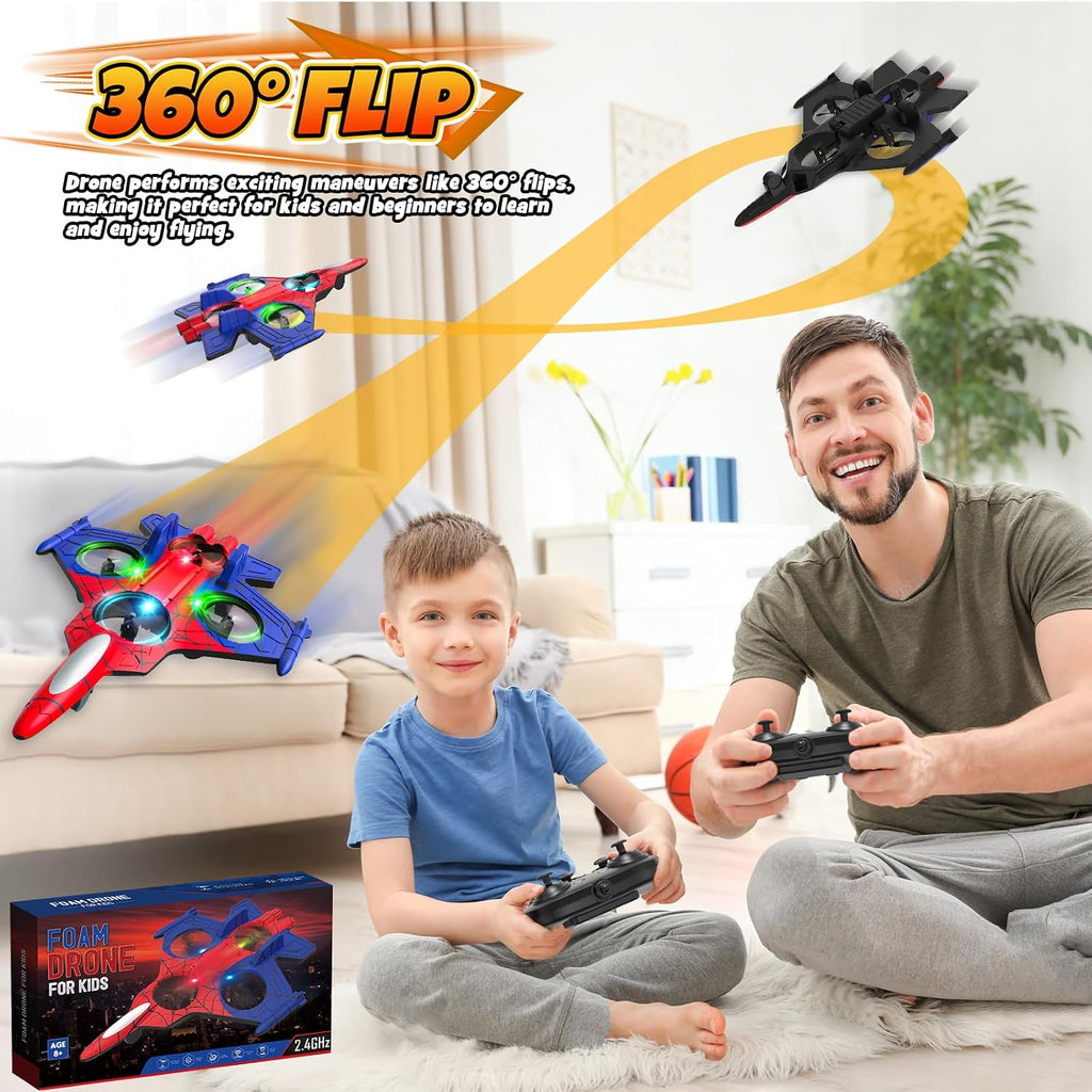 Foam Remote Control Airplanes for Kids Age 8 9 10 11 12 +, Spider Mini Drone for Kids, RC Airplane Fighter Jet with