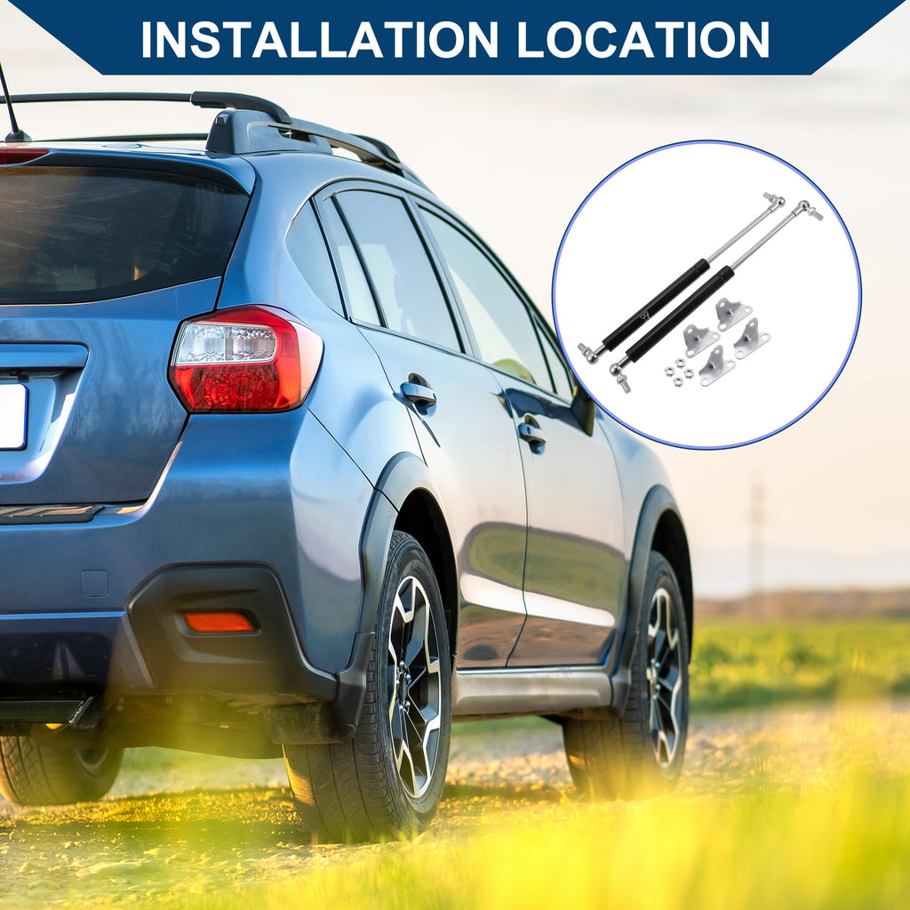 Hihaha Lift Support Struts/Gas Springs for Car/Metal / 2 Pc Black, Silver Tone