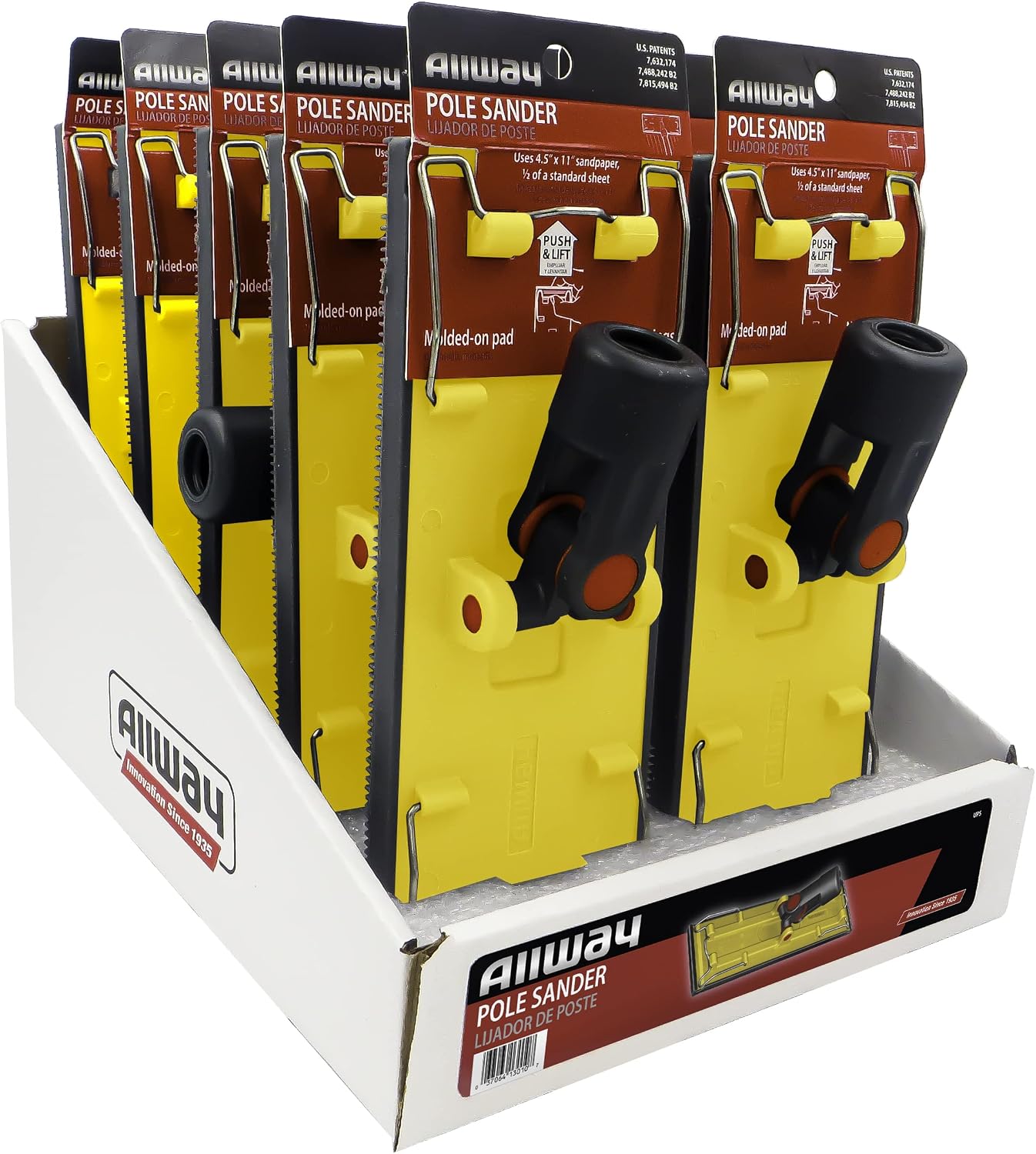 UPS Drywall Pole Sander Head with Stainless Steel Clips | Heavy-Duty, Threaded Pole Socket