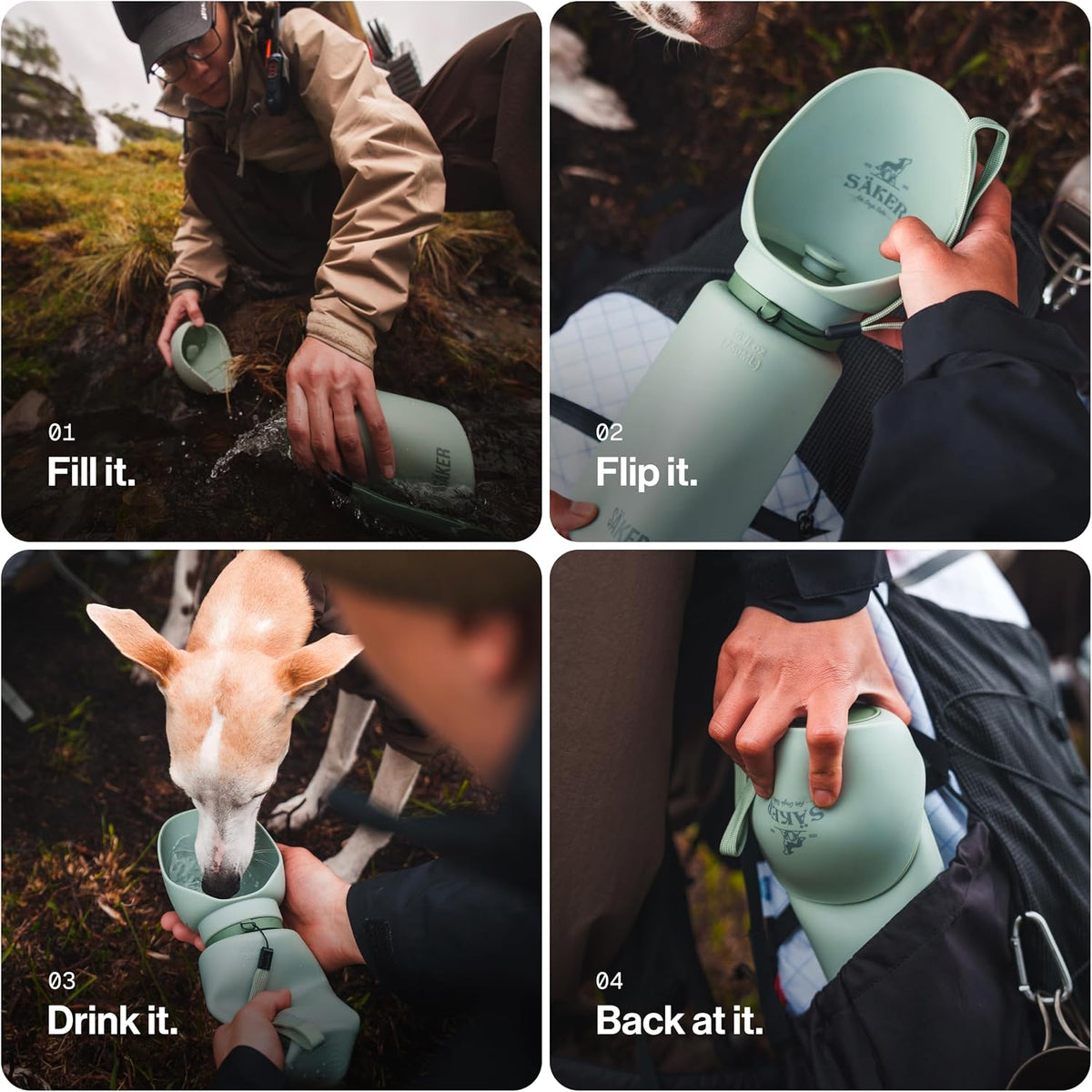 Portable Dog Water Bottle, Collapsible Water Bottle for Dogs Perfect for Walking, Hiking and Outdoors | Works as a