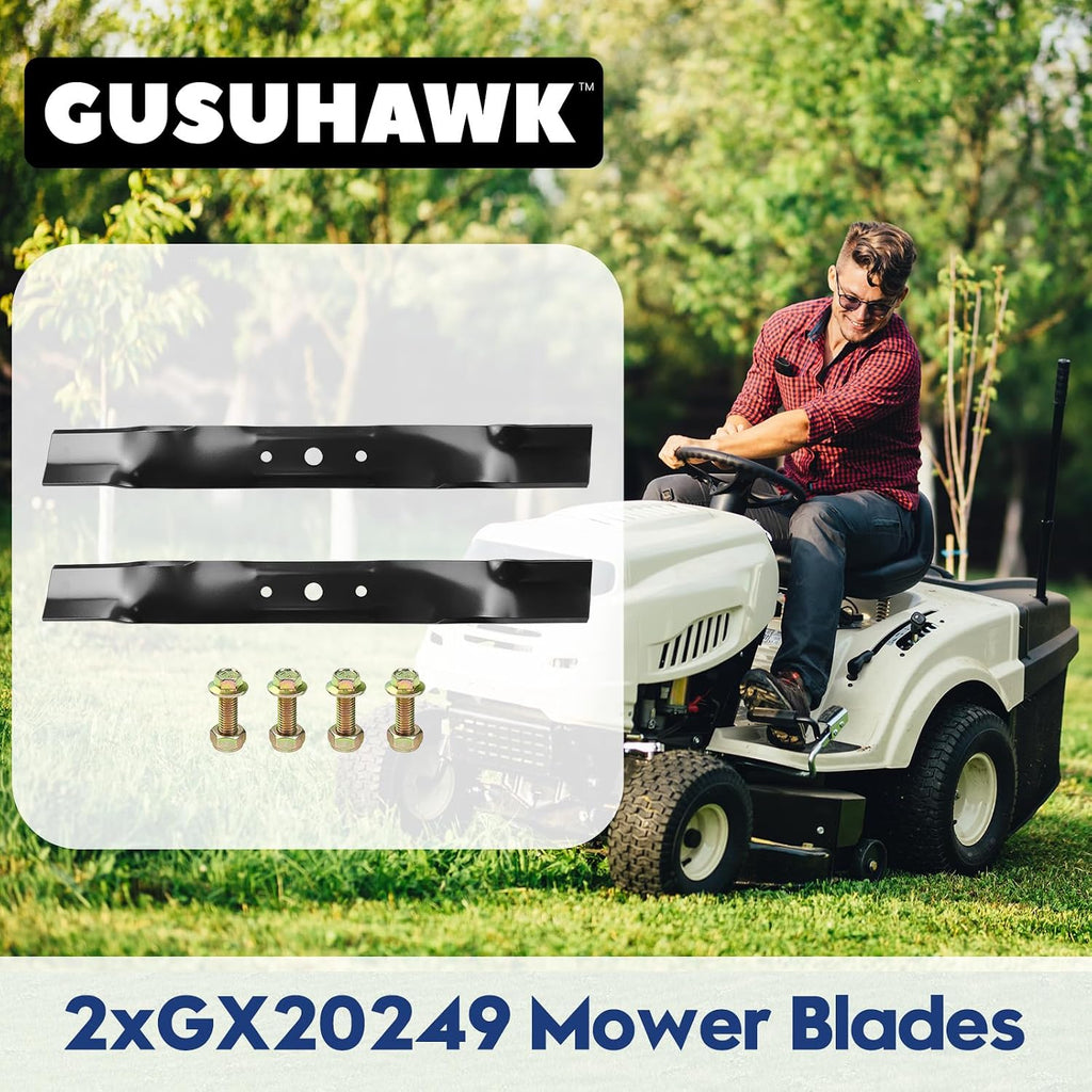 2 Pack GX20249 Mower Blades for John Deere L110 L111 L118 42" Deck