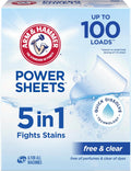 5in1 Power Sheets Laundry Detergent, Free & Clear, 50 Count