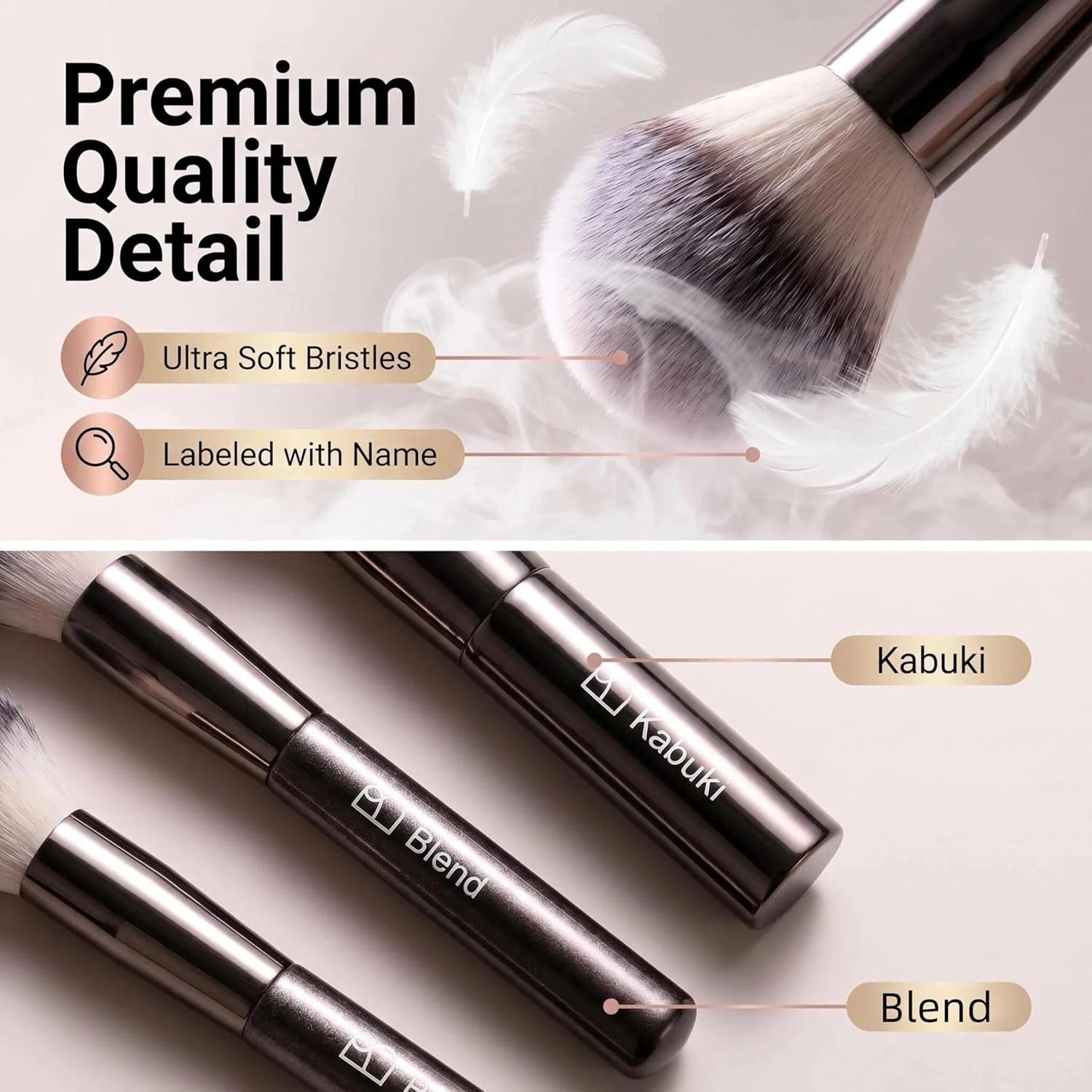 Professional Makeup Brush Set BS-MALL with Travel Case, 20PCS Synthetic Makeup Brushes for Foundation, Conce aler