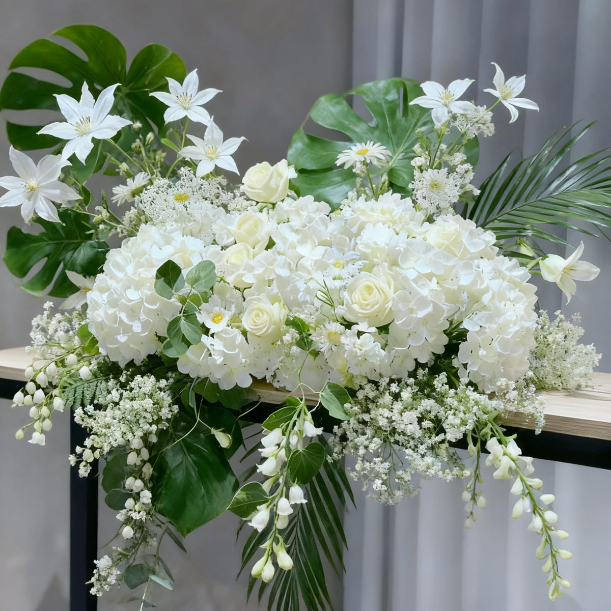 100 Pcs Faux White Hydrangea Artificial Flowers Bulk Fake Flowers