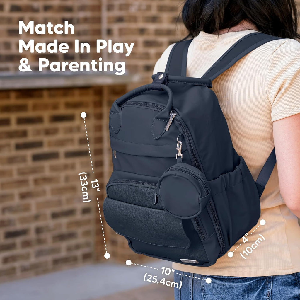 Diaper Bag Backpack - Small Multifunctional Travel Diaper Back Packs, Maternity Baby Changing Bags, 12L Capacity, PU
