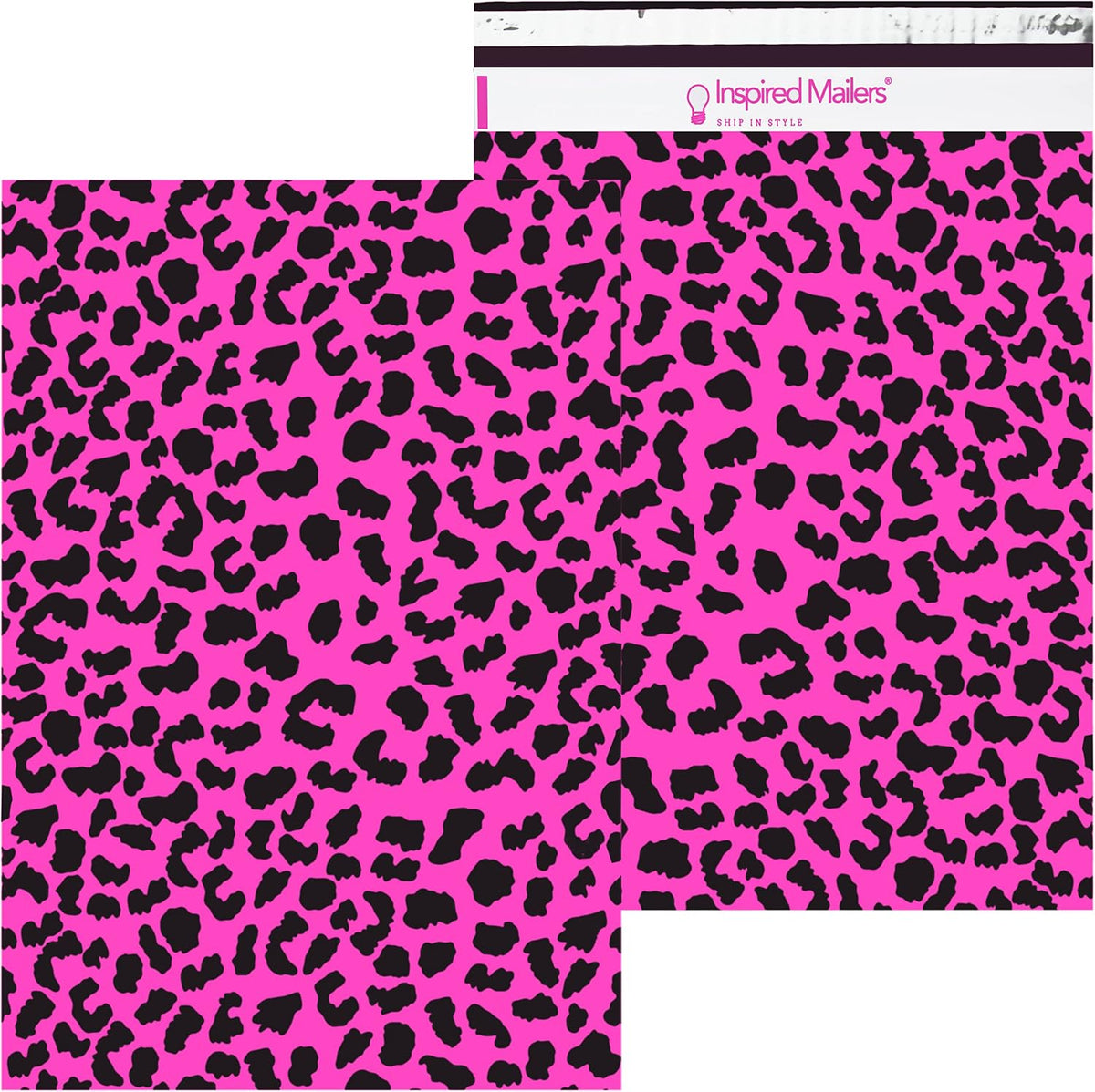 50 Poly Mailers 14.5x19 - Hot Pink Cheetah Shipping Bags