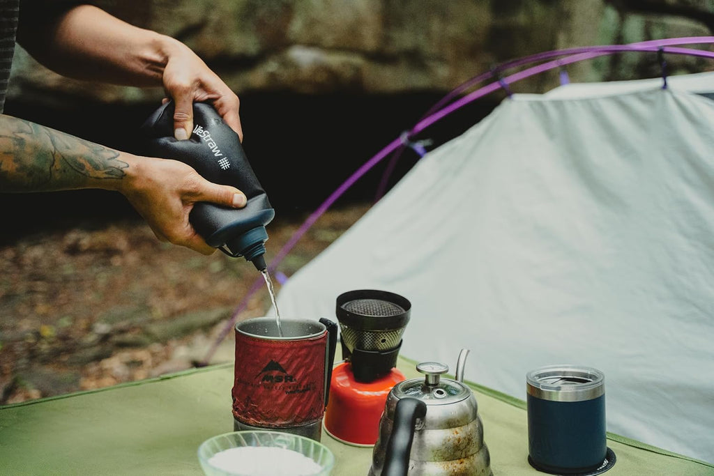 Peak Series — Collapsible Squeeze Bottle Water Filter System BPA Free - 650 ml for Trail Running, Camping, Hiking