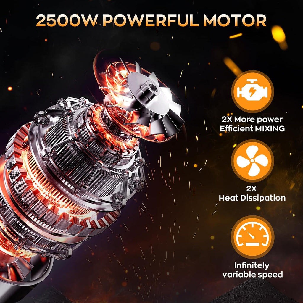 Concrete Mixer 2500W 15A, Cement Mixer With Variable Speed Control, 5/8" Heavy Duty Drill Set, Drill Mixer for