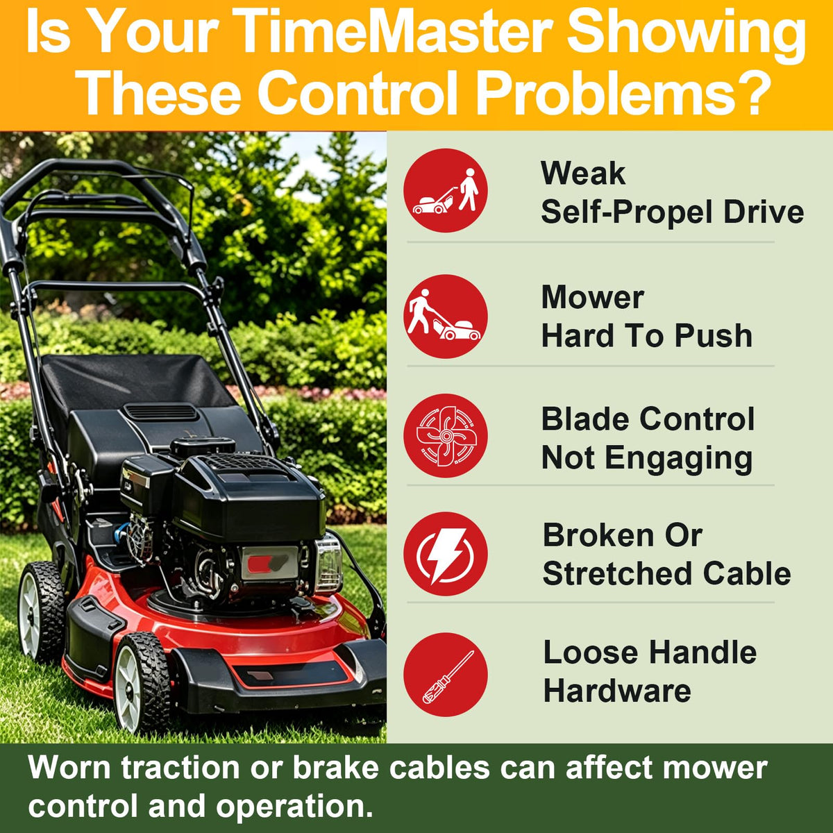 127-6867 133-1998 Control Cable Kit for Toro TimeMaster 30 in. Mowers