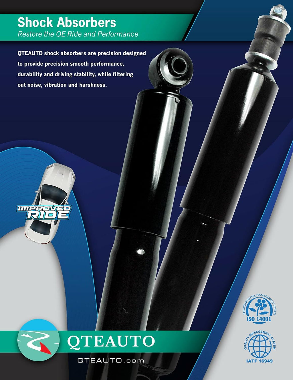 PM Auto Pair of 2 Rear Shock Absorber Compatible with 2006-2023 Dodge Charger