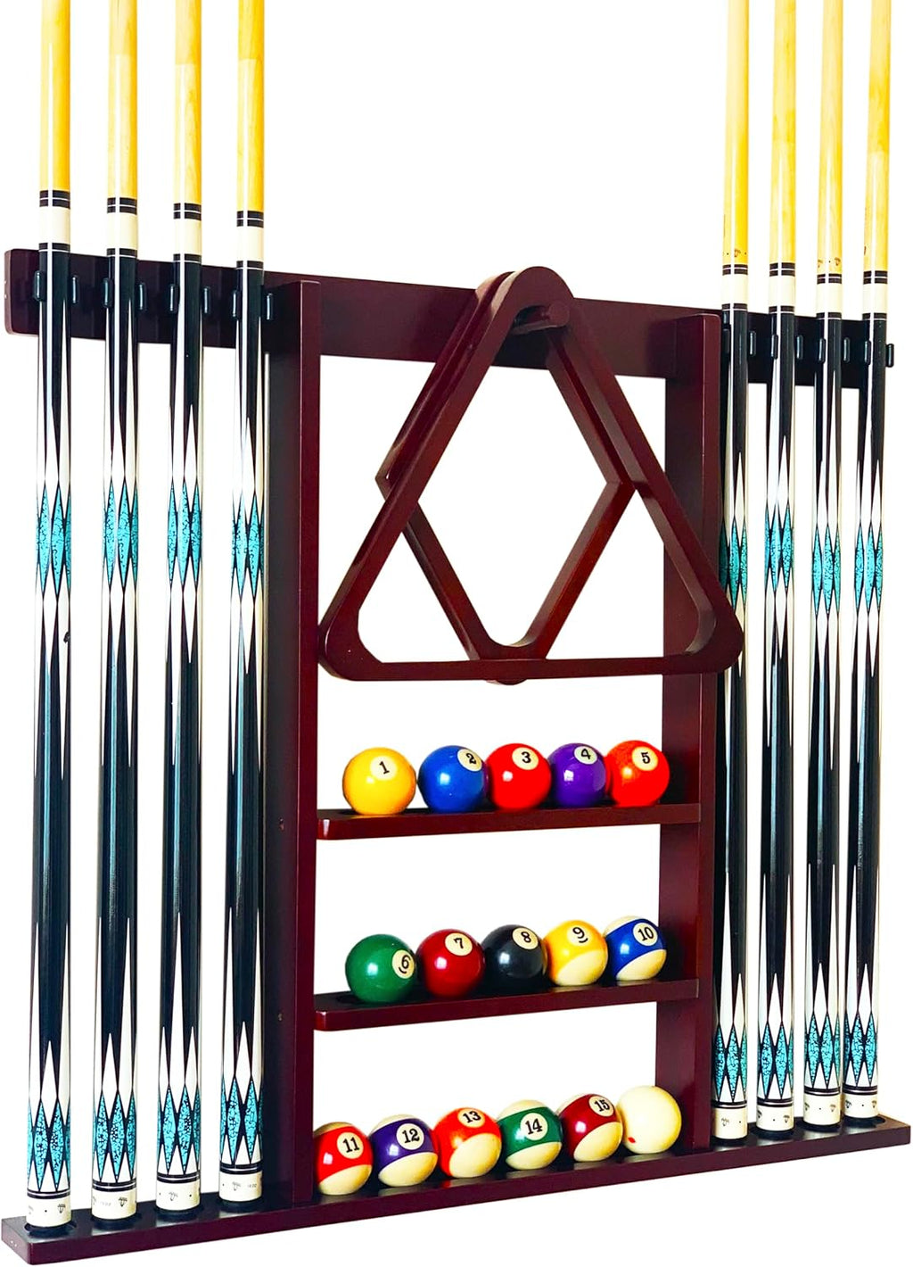 Wall Mount Pool Cue Stick Holder Hold 8 Cues, Pool Stick Holder, Billiard Cue Rack For Pool Table Accessories. Pool