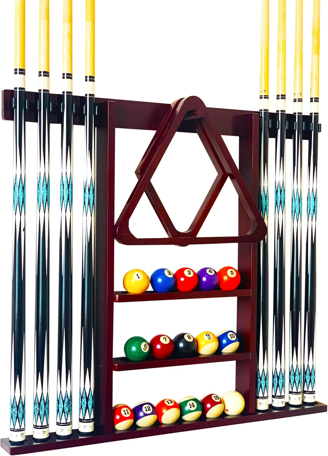 Wall Mount Pool Cue Stick Holder Hold 8 Cues, Pool Stick Holder, Billiard Cue Rack For Pool Table Accessories. Pool