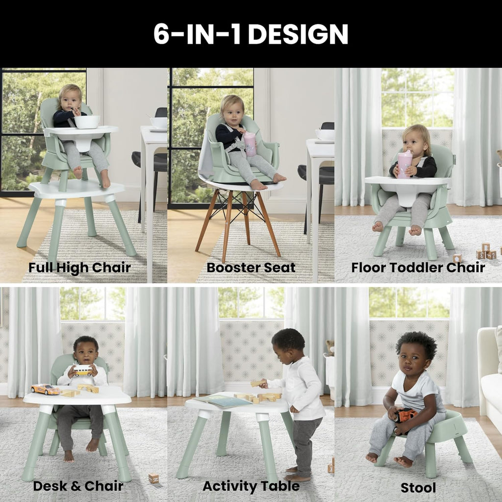 Jeep Milestone 6-in-1 High Chair by Delta Children - High Chair Converts to Stool, Booster Seat, Toddler Chair